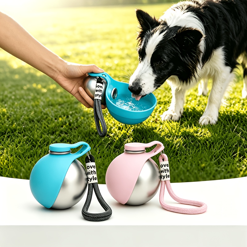 Pet Supplies Co - زجاجة ماء للكلاب من الفولاذ المقاوم