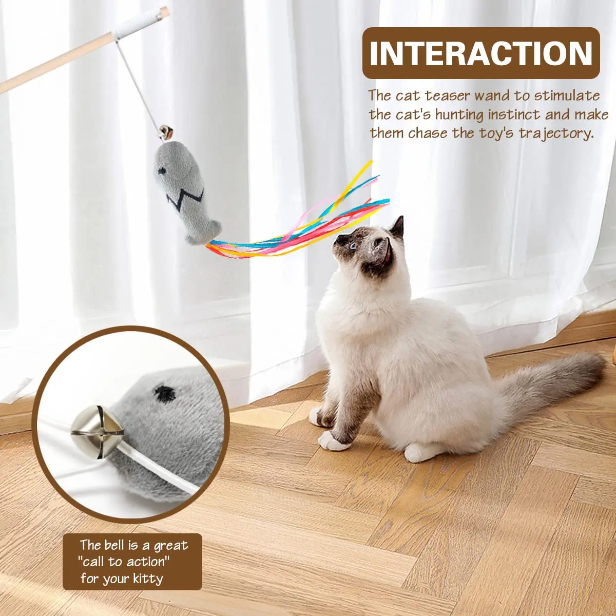 عصا لعب للقطط بتصميم عصري، عصا - مراجعة Catnip Toys وسعره
