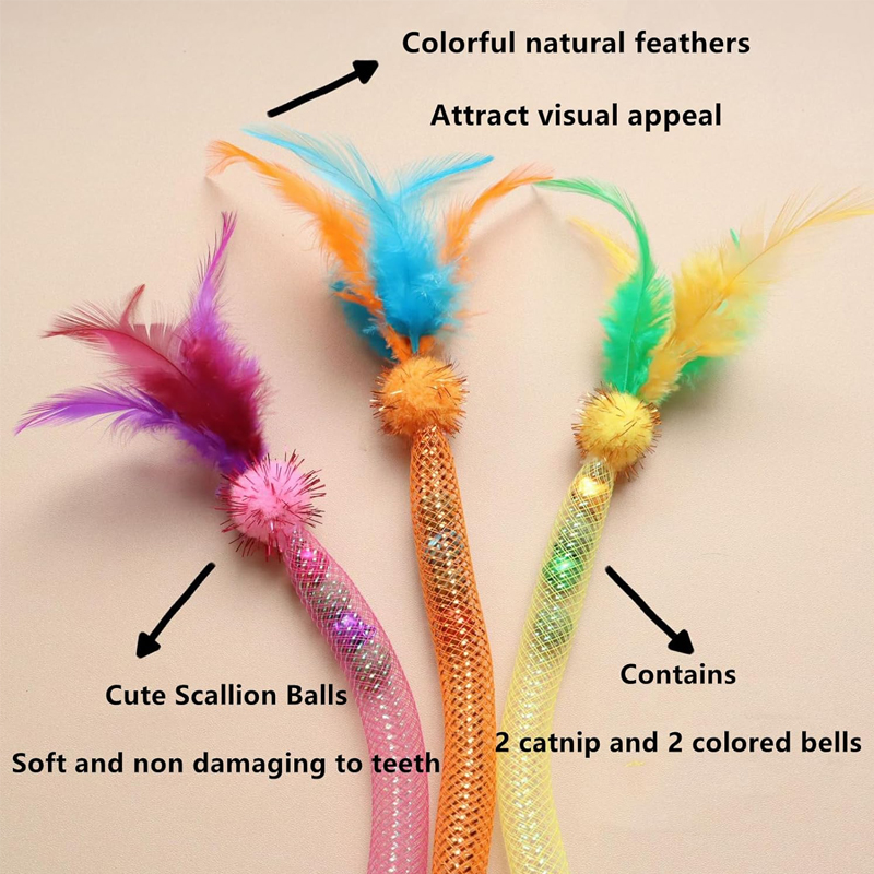 عصا تسلية القطط بالريش، أنبوب  - مراجعة Catnip Toys وسعره