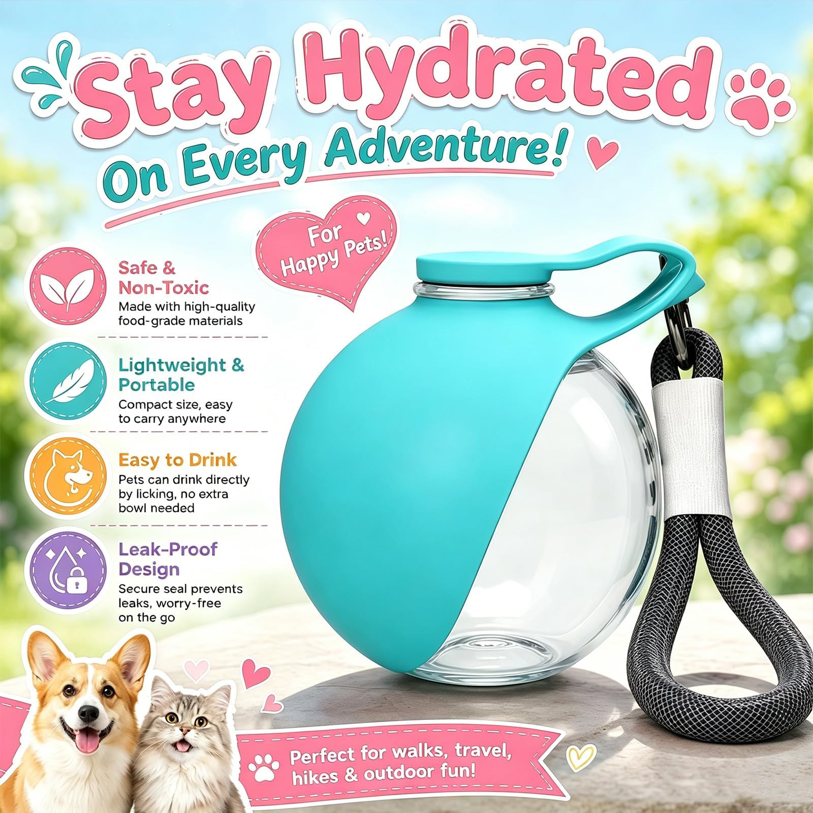 زجاجة ماء محمولة جديدة للكلاب  - مراجعة Pet Supplies Dropshipping وسعره